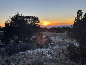 Sunset on top of Sandia Mountains in Albuquerque, New Mexico.